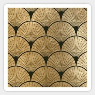 Art Deco elegance - golden fan Sticker